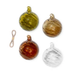 Ferm LIVING Twirl Christmas Bauble Medium Ø8 Cm 4-pack