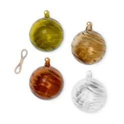 Ferm LIVING Twirl Christmas Bauble Large Ø10 Cm 4-pack