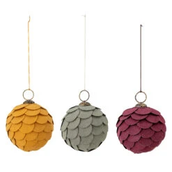 Bloomingville Pau Christmas Bauble Ø7.5 Cm 3 Pieces